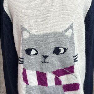 Gymboree Navy and White Cat Sweater